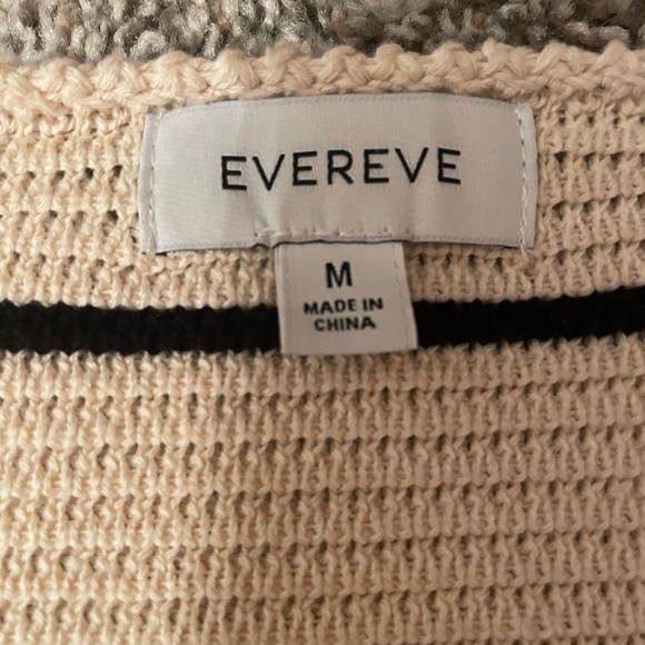 Evereve Vera Pullover Striped Sweater - Cream and Black - Picture 2 of 3